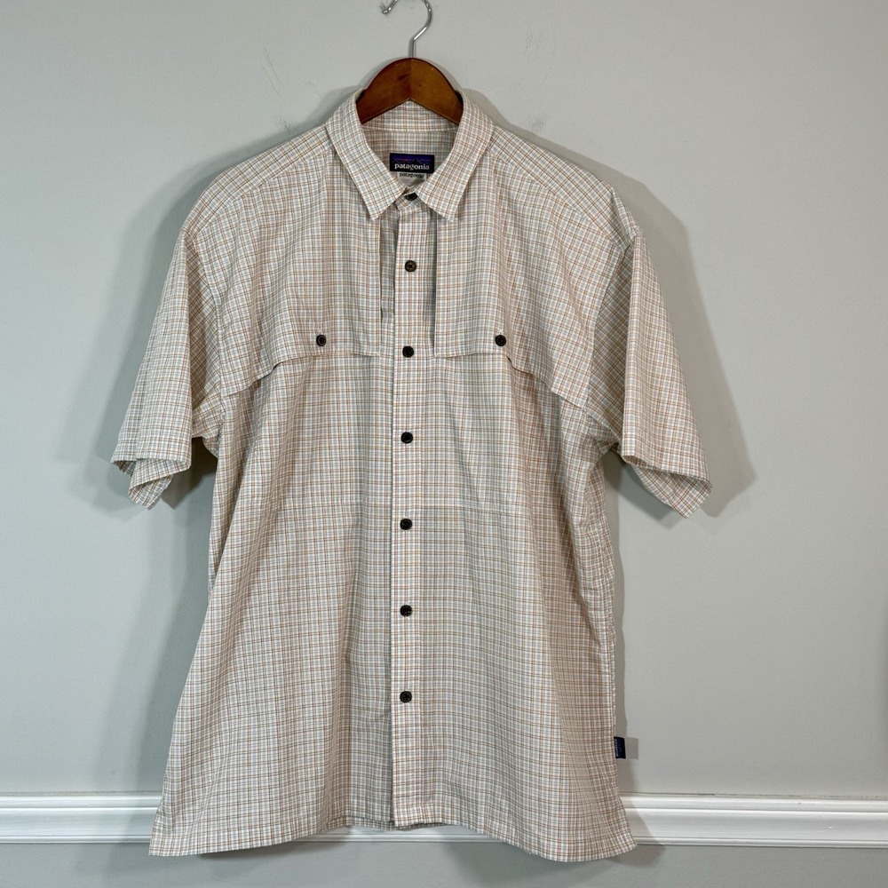 Patagonia Men's Island Hopper Short Sleeve Plaid Button Down Fishing Shirt Sz XL